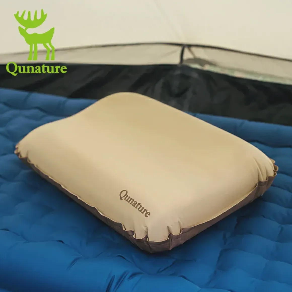 Qunature Self-Inflating Cheese Sponge Pillow with 3D High Elastic Support
