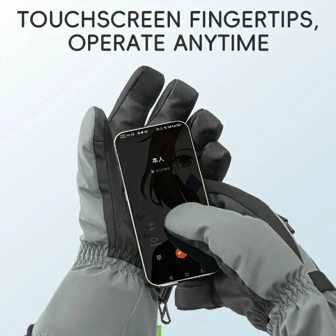 Qunature Ski Gloves Multi-Fabric, Touchscreen, Warmth Lock