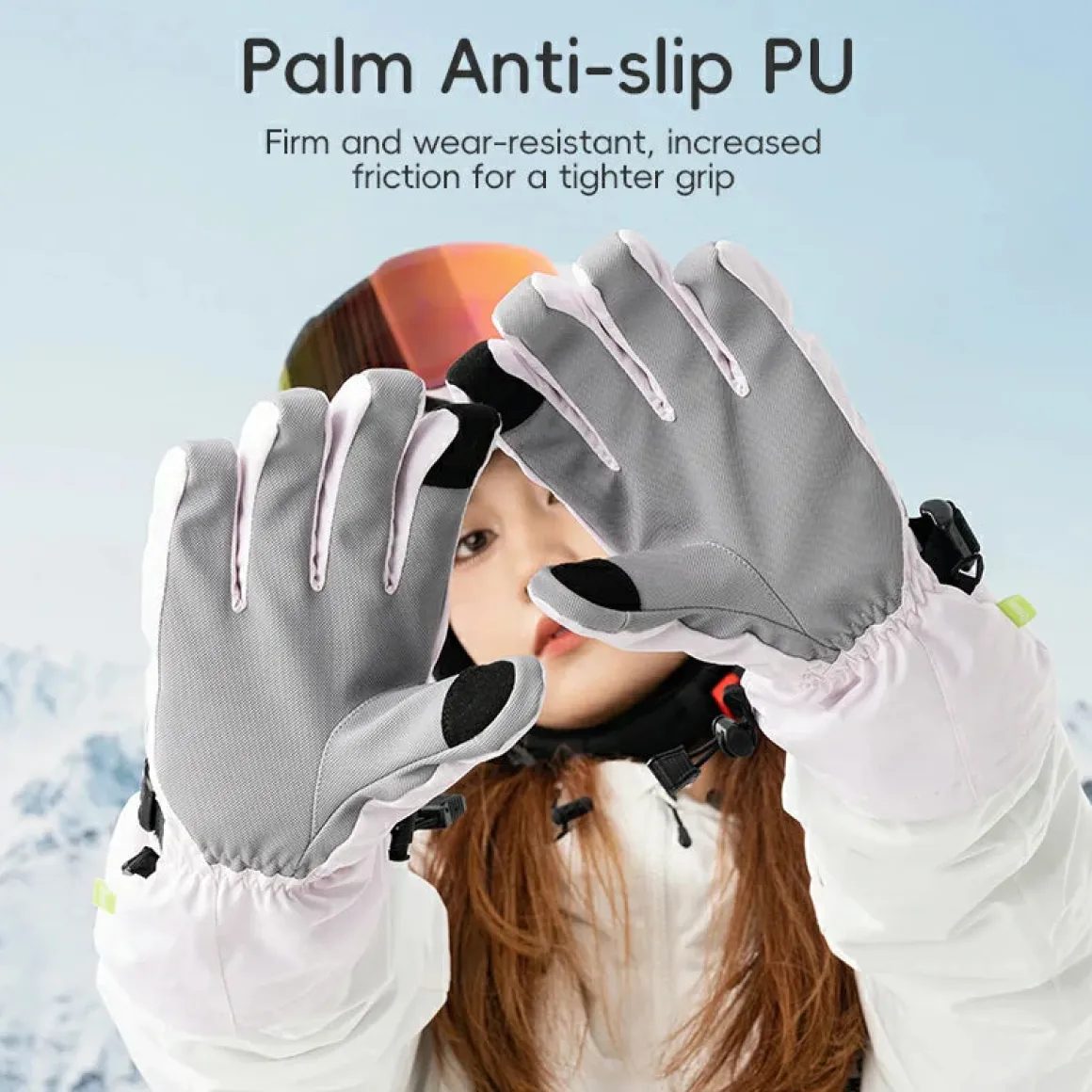 Qunature Ski Gloves Multi-Fabric, Touchscreen, Warmth Lock
