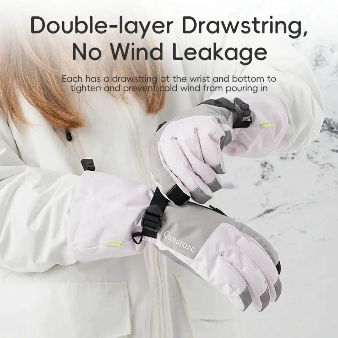 Qunature Ski Gloves Multi-Fabric, Touchscreen, Warmth Lock