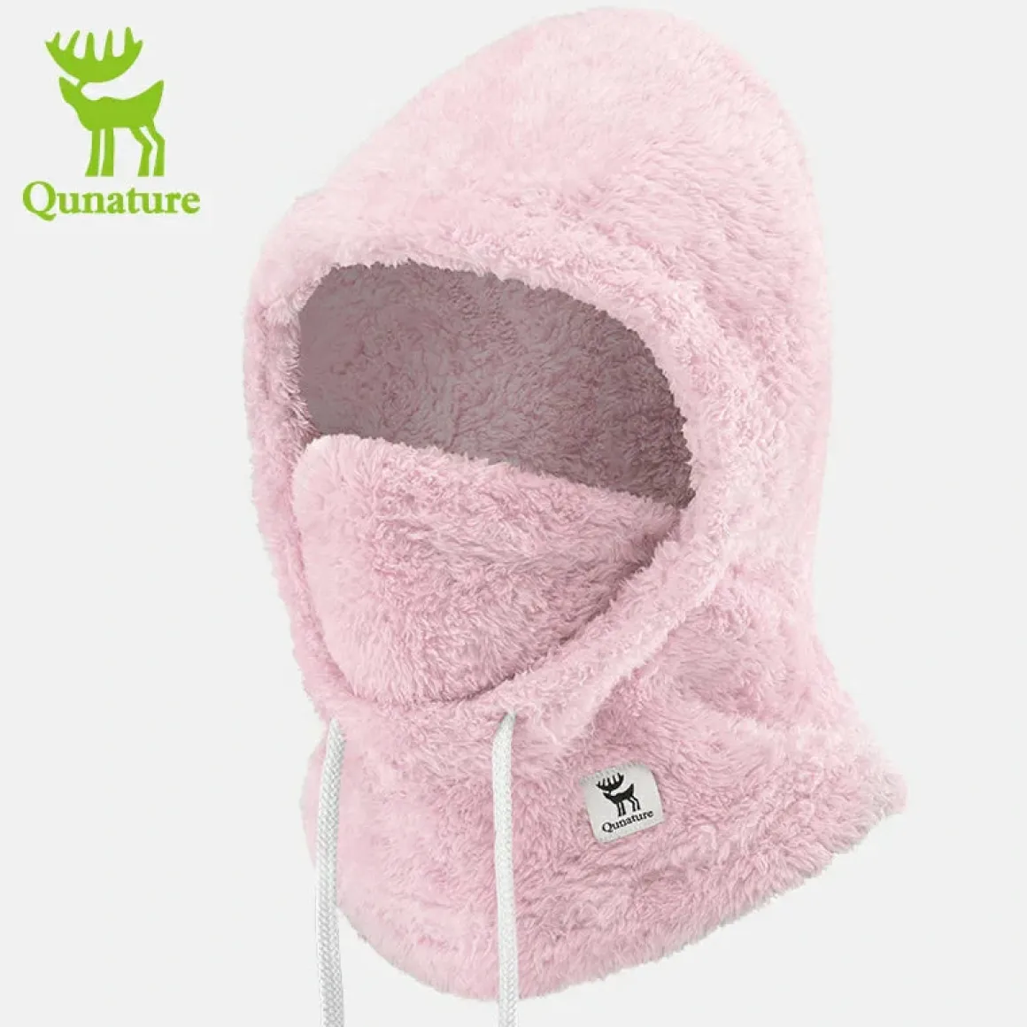 Qunature Thermal Fleece Helmet Liner – Windproof Balaclava Hood for Skiing and Winter Sports