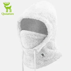 Qunature Thermal Fleece Helmet Liner – Windproof Balaclava Hood for Skiing and Winter Sports