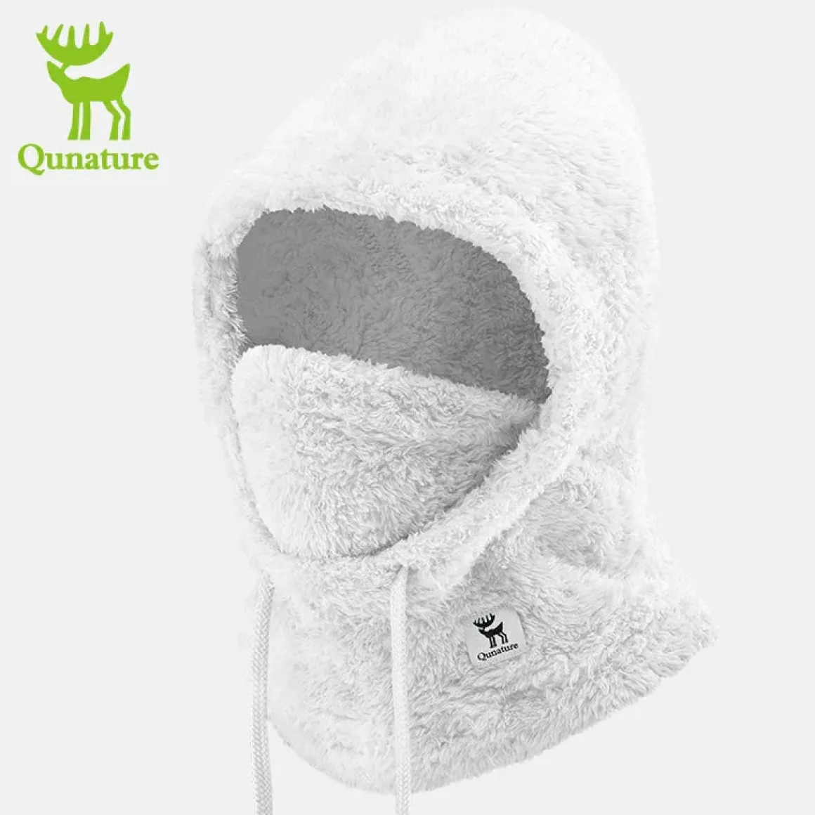 Qunature Thermal Fleece Helmet Liner – Windproof Balaclava Hood for Skiing and Winter Sports