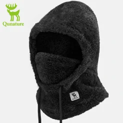 Qunature Thermal Fleece Helmet Liner – Windproof Balaclava Hood for Skiing and Winter Sports
