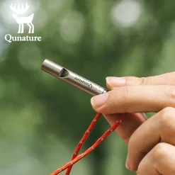 Qunature Titanium Survival Whistle 120dB Loud, Durable, Portable Outdoor Gear