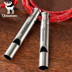 Qunature Titanium Survival Whistle 120dB Loud, Durable, Portable Outdoor Gear