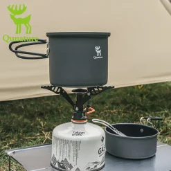 Qunature Ultra-Light Aluminum Camping Cookware Set with Nestable Design Handle