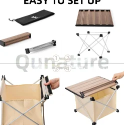 Qunature Ultralight Folding Camping Table with Storage Bag