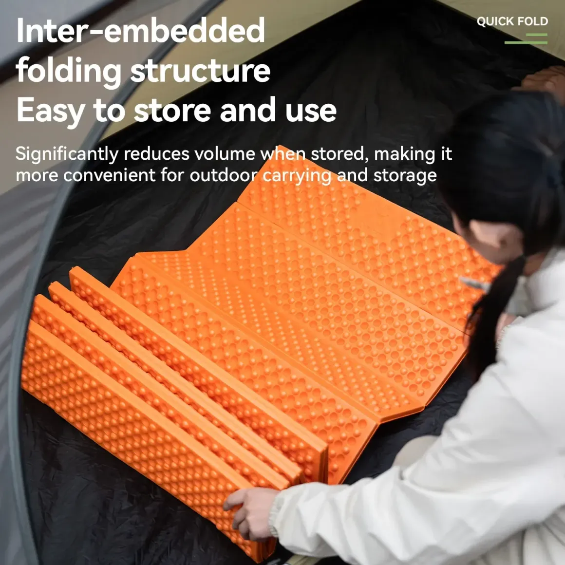 Qunature Ultralight Folding Sleeping Pad Waterproof R-Value 1.8