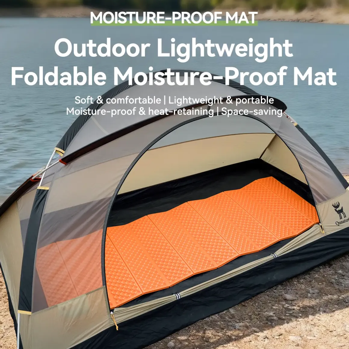 Qunature Ultralight Folding Sleeping Pad Waterproof R-Value 1.8