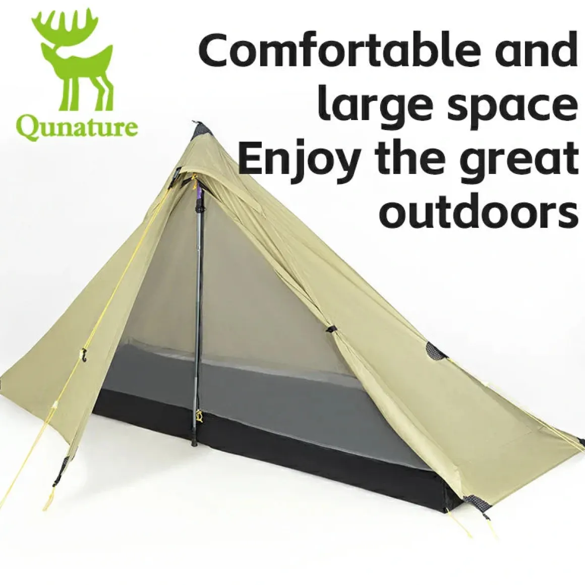 Qunature Ultralight Tent Rodless Rainproof Easy Setup for Outdoor Camping