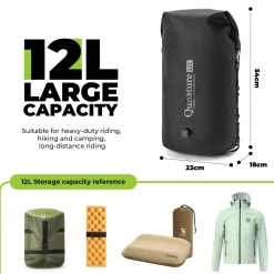 Qunature Waterproof Compression Bag for Bikepacking 6L/12L