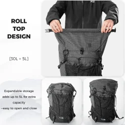 Qunature Waterproof Daypack Lightweight Hiking Backpack 30-35L