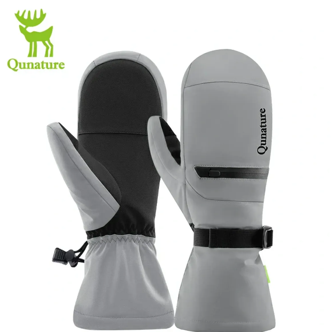Qunature Windproof Waterproof Thermal Ski Gloves Double-Layer Insulation Touchscreen