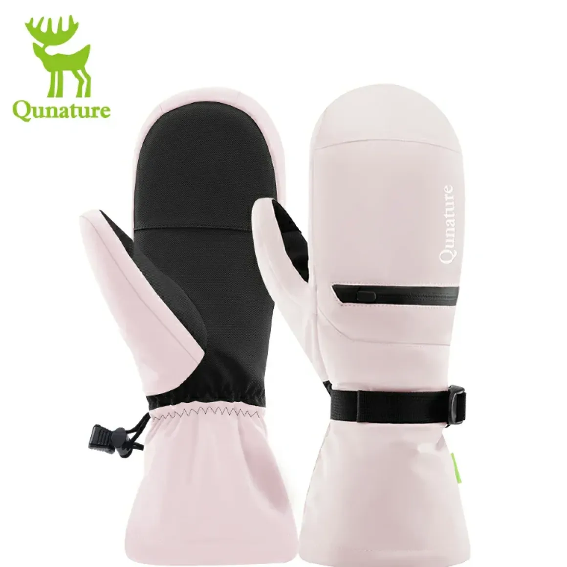 Qunature Windproof Waterproof Thermal Ski Gloves Double-Layer Insulation Touchscreen