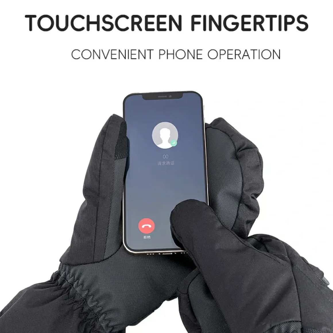 Qunature Windproof Waterproof Thermal Ski Gloves Double-Layer Insulation Touchscreen