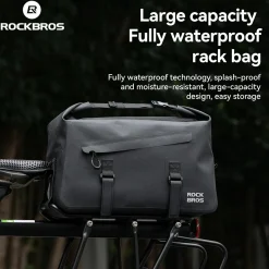 RideMate 100% Waterproof Bike Rear Rack Bag 16L