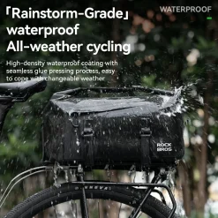 RideMate 100% Waterproof Bike Rear Rack Bag 16L
