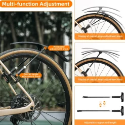 ROCKBROS Adjustable Bike Fenders Set for Road Bikes Easy Install