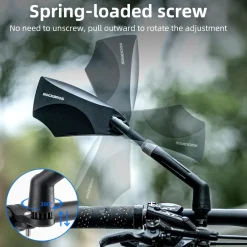 ROCKBROS 360° Adjustable Handlebar Bike Mirror with Anti-Glare Glass