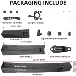 ROCKBROS Adjustable MTB Mud Guards Front & Rear Splash Guard
