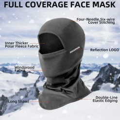 ROCKBROS Balaclava Ski Mask, Windproof Thermal Winter Neck Warmer Hood for Men Women
