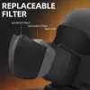 ROCKBROS Balaclava Ski Mask with Zipper Waterproof Winter Fleece Hood Black