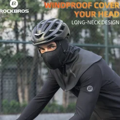 ROCKBROS Balaclava Ski Mask with Zipper Waterproof Winter Fleece Hood Black