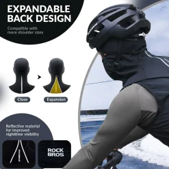 ROCKBROS Balaclava Windproof Thermal Scarf Ski Mask for Men Winter Neck Warmer
