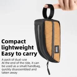 ROCKBROS Bicycle Top Tube Bag Bike Front Frame Bag Waterproof Nylon Pouch Pack 0.9L