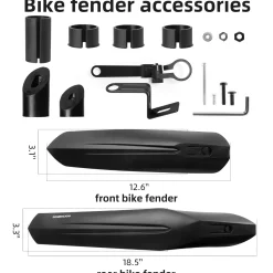 ROCKBROS Bike Adjustable MTB Fenders Mudguard Rear Fenders Cycling Mud Guard