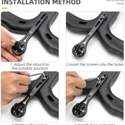 ROCKBROS Bike Aluminum Computer Mount compatible with Garmin, Wahoo, Bryton, and GoPro
