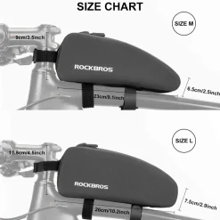 ROCKBROS Bike Bag Top Tube Bike Frame Bag Waterproof Two Zipper Pockets