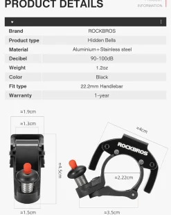 ROCKBROS Bike Bells Hidden for 22.2mm Handlebars More Than 100dB