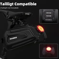 ROCKBROS Bike Bicycle 1.7L Saddle Seat Bag 3D Hard Shell with Silver Reflective Strip