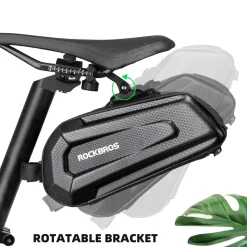 ROCKBROS Bike Bicycle 1.7L Saddle Seat Bag 3D Hard Shell with Silver Reflective Strip