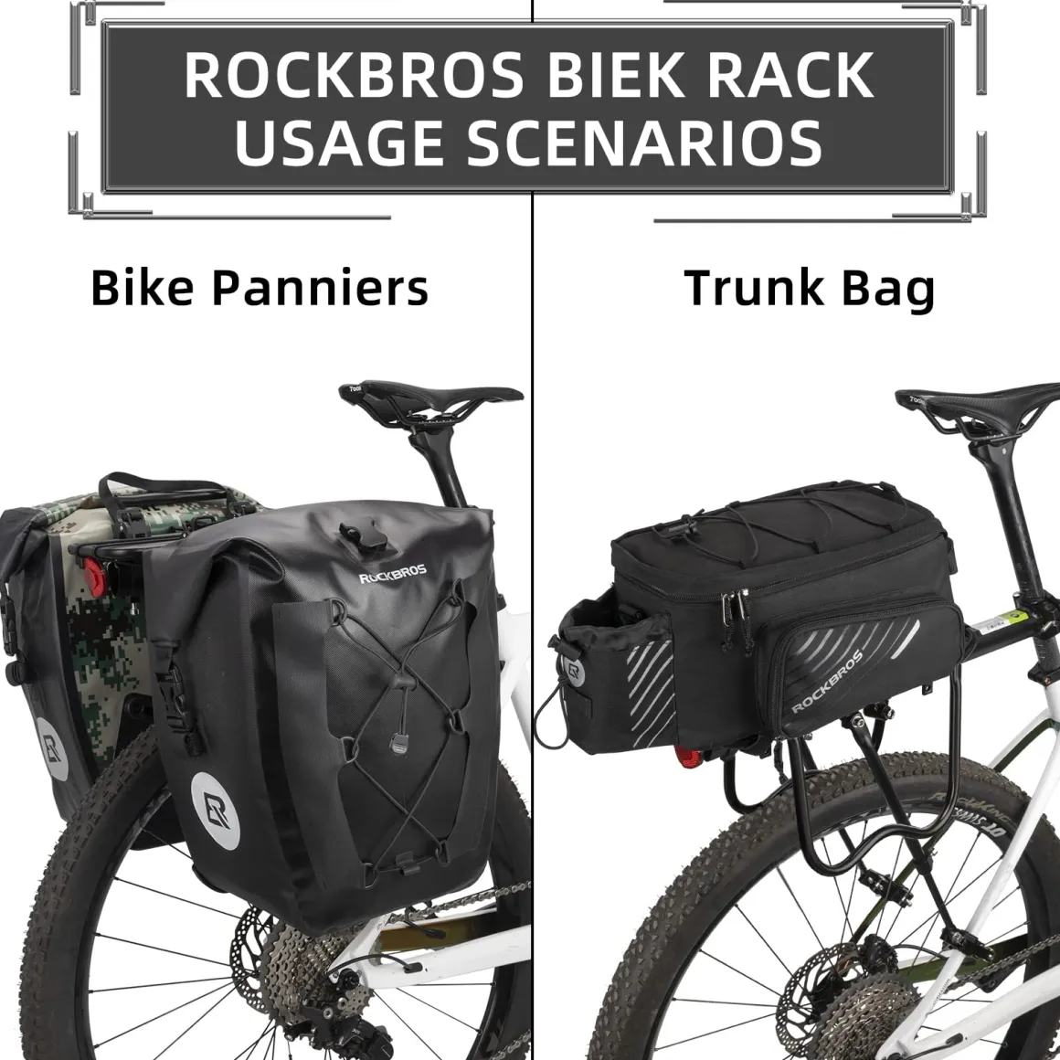 ROCKBROS Bike Cargo Rack Most 165lbs Capacity