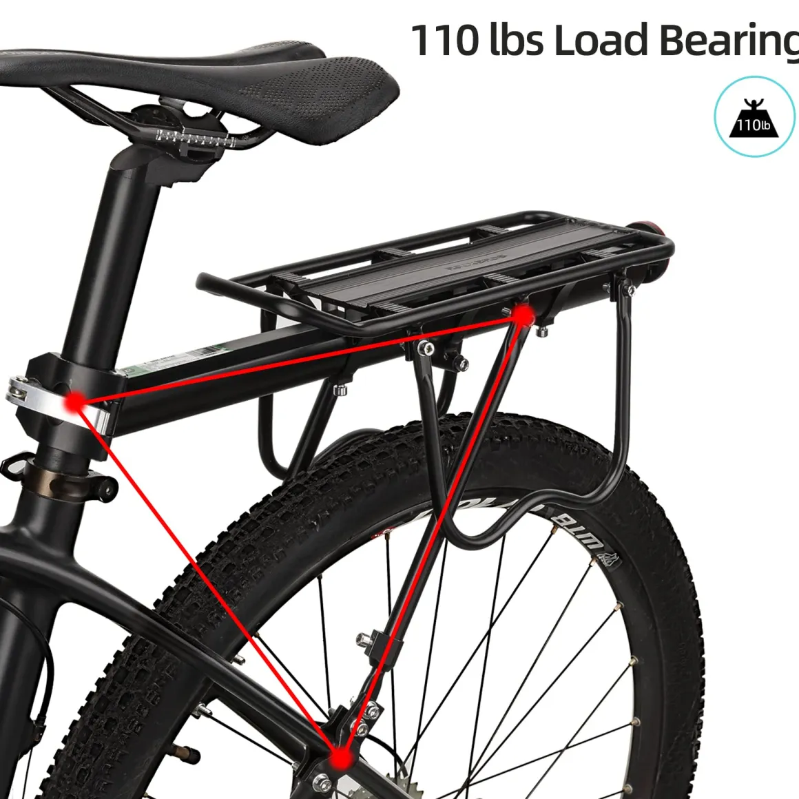 ROCKBROS Bike Cargo Rack Most 165lbs Capacity