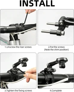ROCKBROS Bike Computer Mount Out-Front Aluminum Integrated Bicycle Cycling Computer Mount
