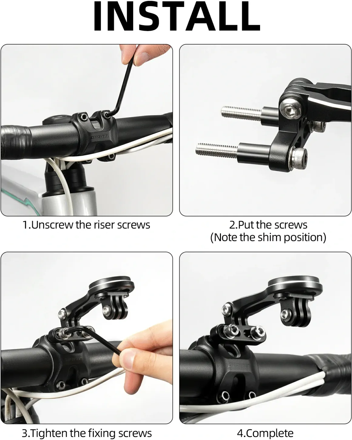 ROCKBROS Bike Computer Mount Out-Front Aluminum Integrated Bicycle Cycling Computer Mount