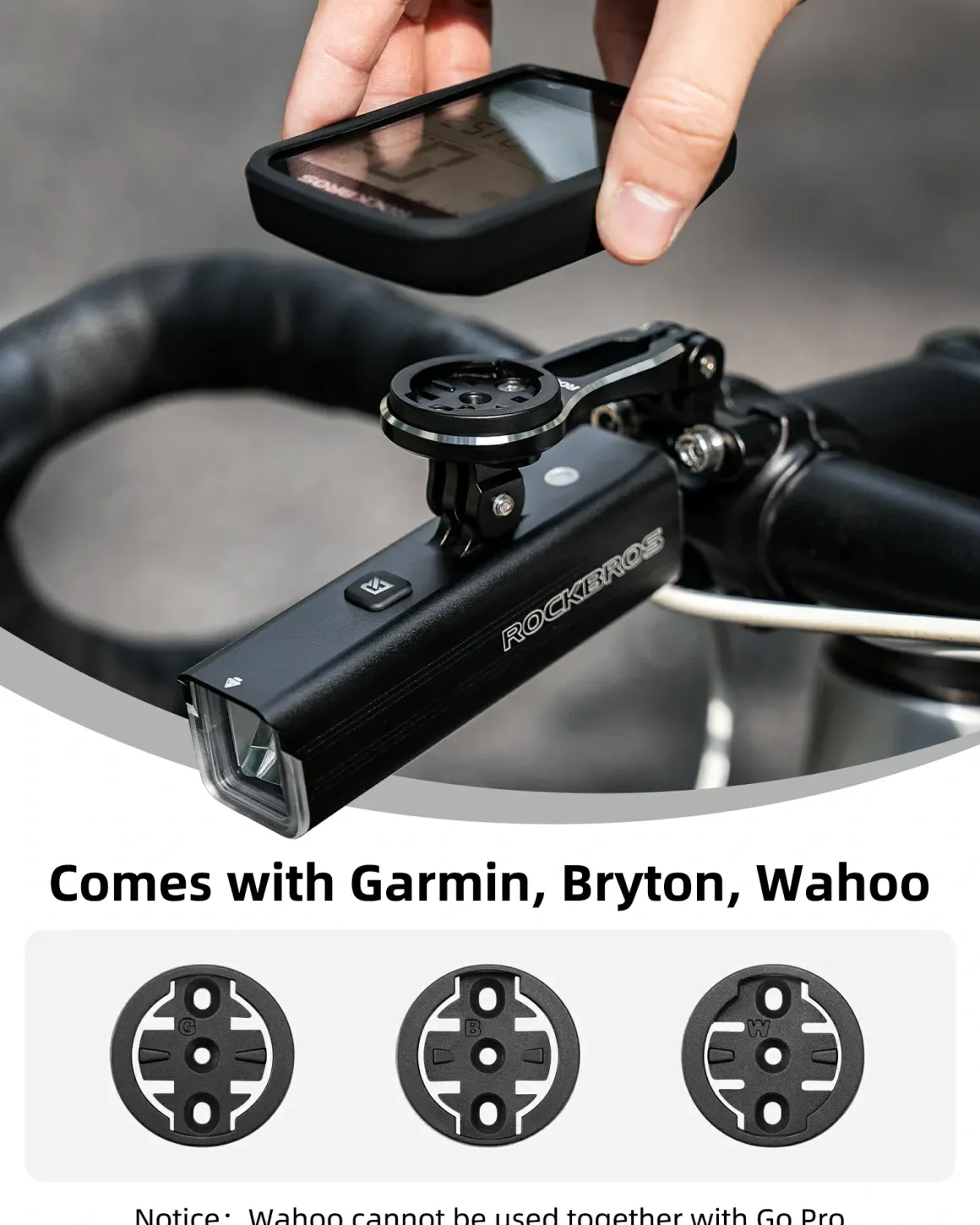 ROCKBROS Bike Computer Mount Out-Front Aluminum Integrated Bicycle Cycling Computer Mount