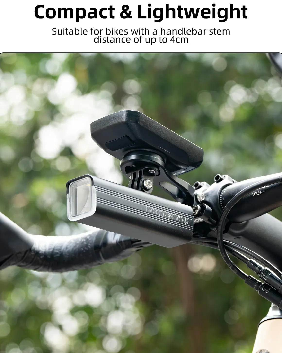 ROCKBROS Bike Computer Mount Out-Front Aluminum Integrated Bicycle Cycling Computer Mount
