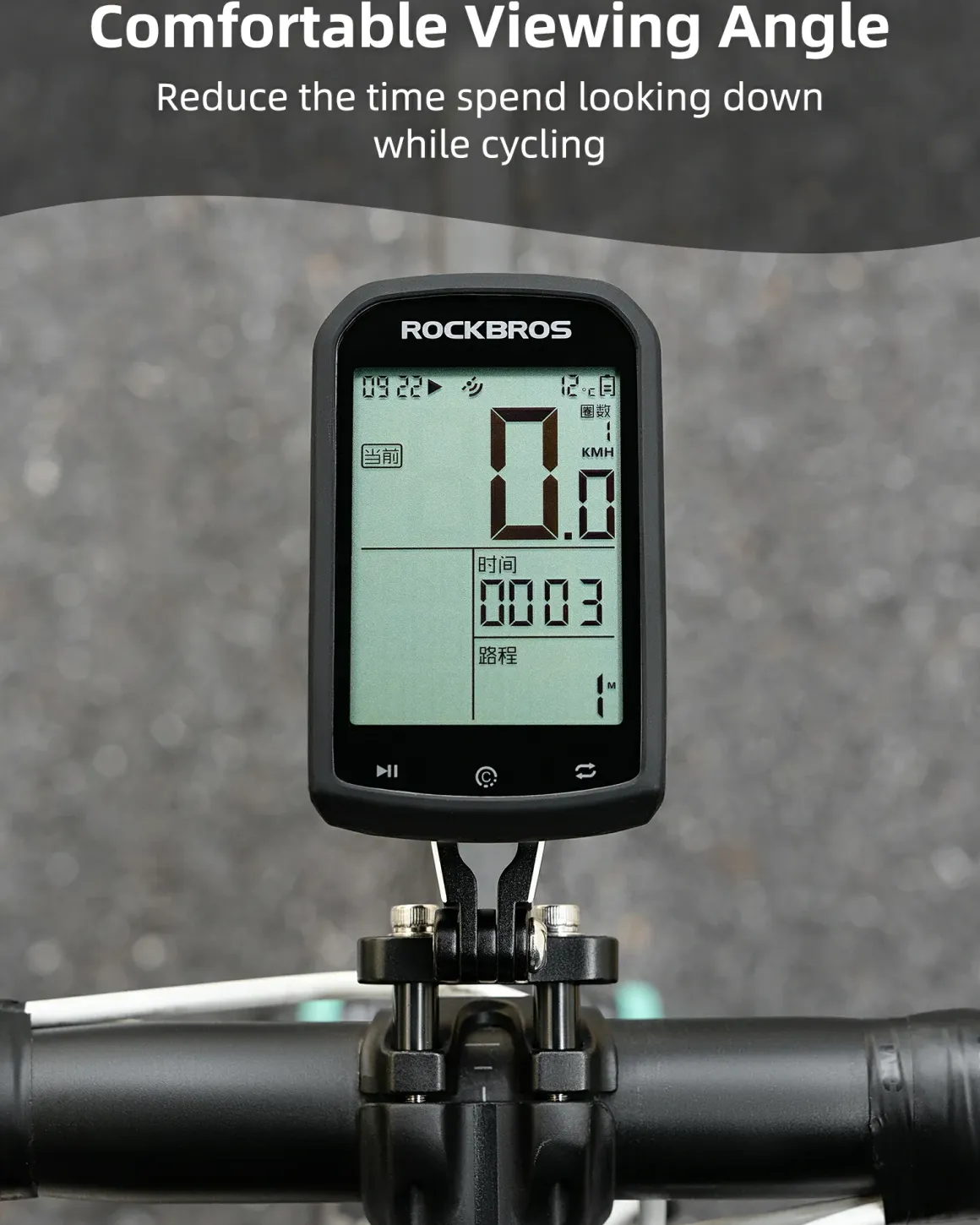 ROCKBROS Bike Computer Mount Out-Front Aluminum Integrated Bicycle Cycling Computer Mount