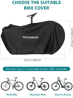 ROCKBROS Bike Cover for 19-27.5 inches Bikes Bike Storage Bag Foldable Storage Bag