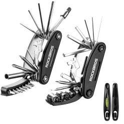 ROCKBROS Bike Foldable Repair Kit 16-in-1 Multi-Function Portable Allen Wrench and Tire Lever