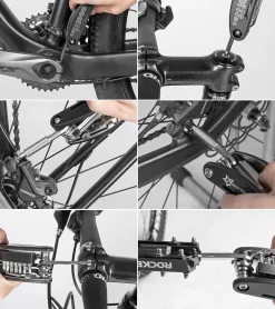 ROCKBROS Bike Foldable Repair Kit 16-in-1 Multi-Function Portable Allen Wrench and Tire Lever