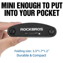 ROCKBROS Bike Foldable Repair Kit 16-in-1 Multi-Function Portable Allen Wrench and Tire Lever