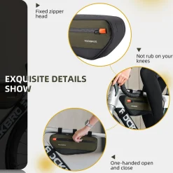 ROCKBROS Bike Frame Bag Bike Handlebar Bag Bike Bag with Large Opening Zippers 1.5L