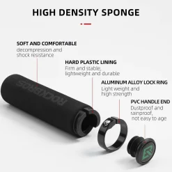 ROCKBROS Bike Grips Foam Single Lock on Bicycle Soft Comfortable Non-Slip Bike Handle Grips