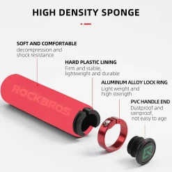 ROCKBROS Bike Grips Foam Single Lock on Bicycle Soft Comfortable Non-Slip Bike Handle Grips